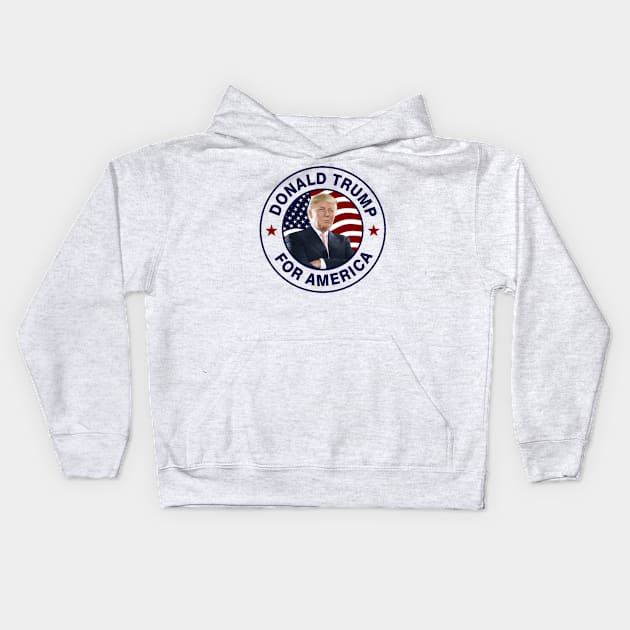 Donald Trump US Flag Kids Hoodie by ESDesign